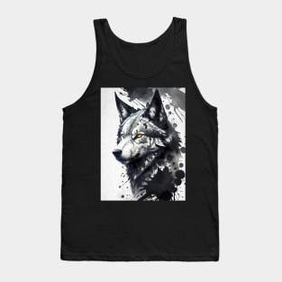 Ink Style Wolf Tank Top